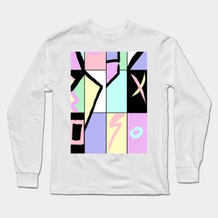 80s Retro Colorblock Pastel Ugly Sweater Long Sleeve T-Shirt